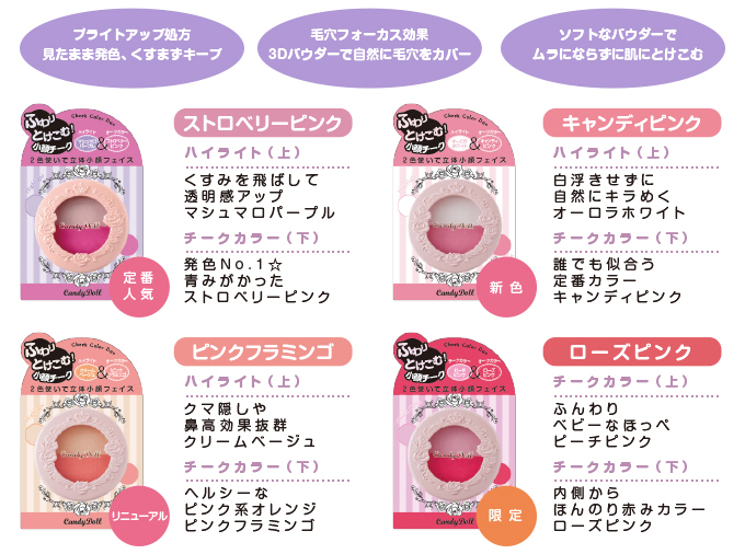 CandyDoll小顔チーク カラー詳細