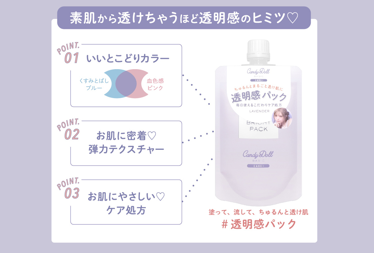 CandyDoll ブライトピュアパックの特徴