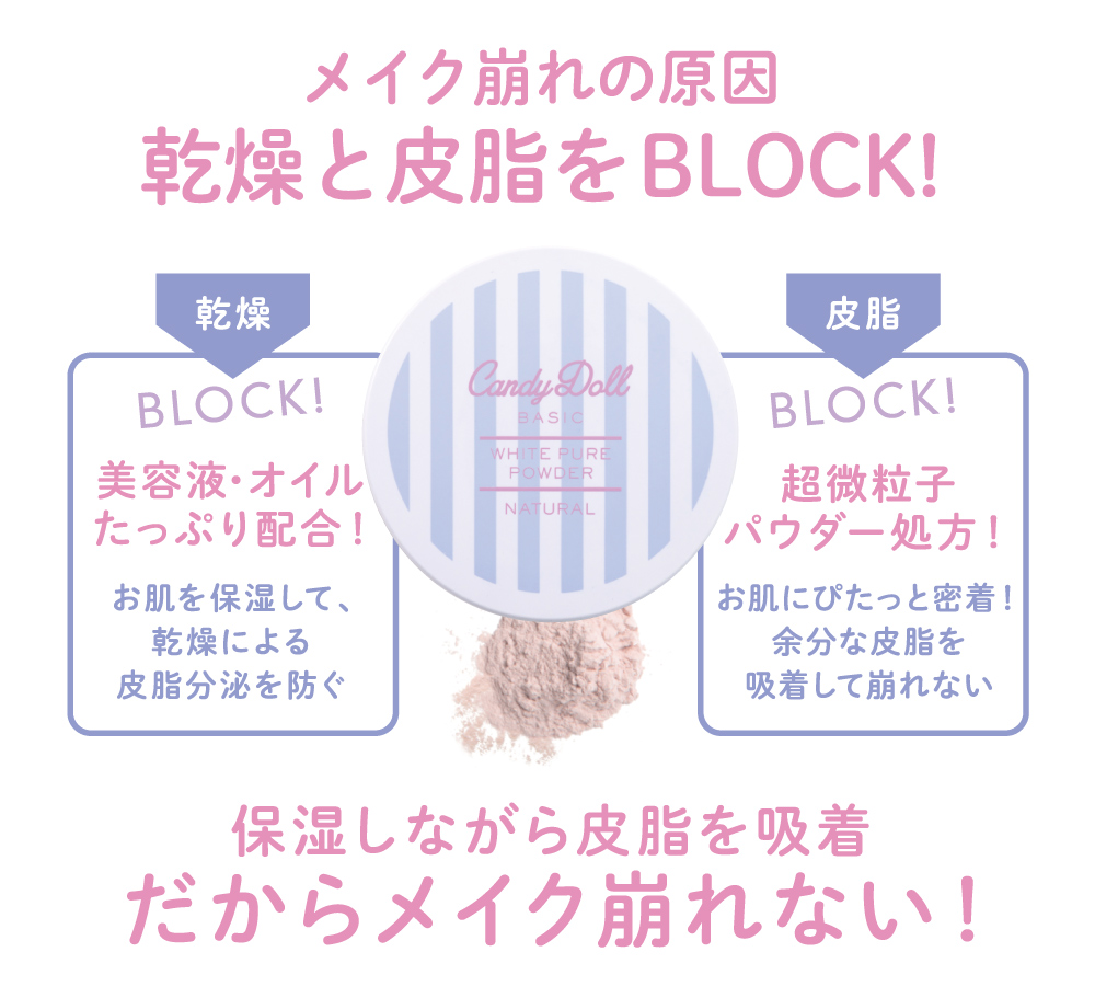 メイク崩れの原因 乾燥と皮脂をBLOCK