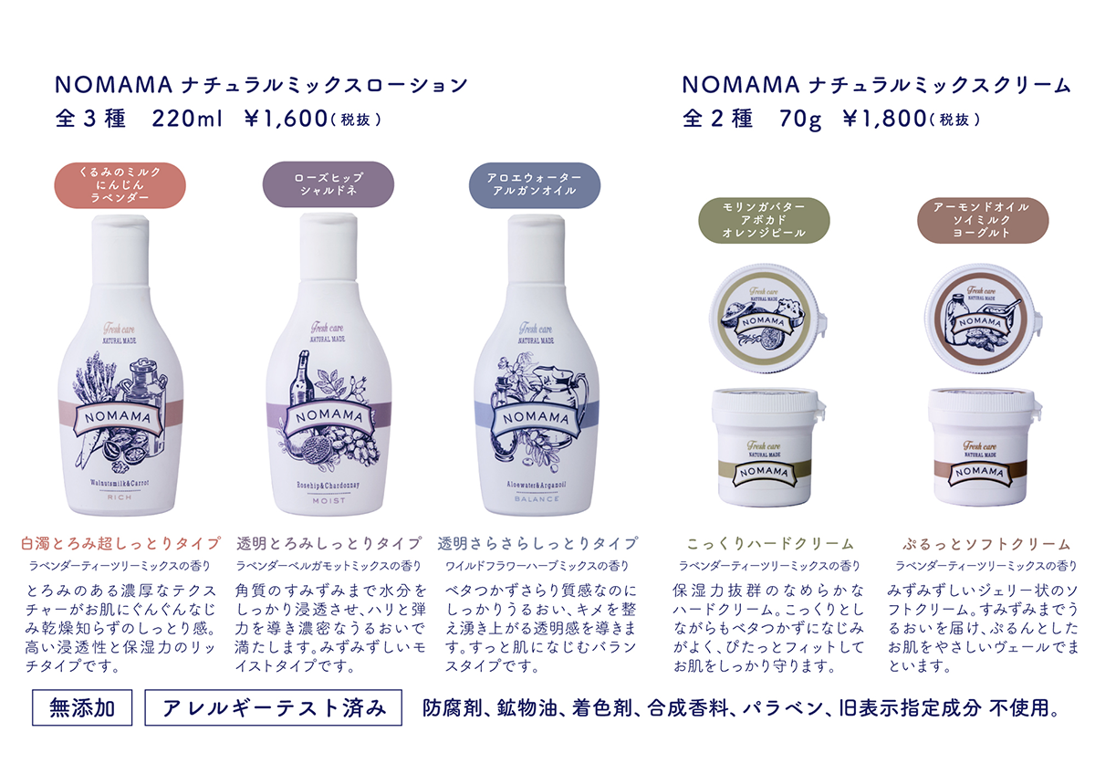 NOMAMAのラインナップ